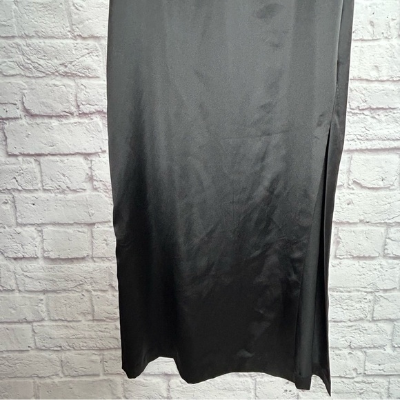Zara Satin Elegant Black Evening Midi Dress Size XL - Picture 10 of 16